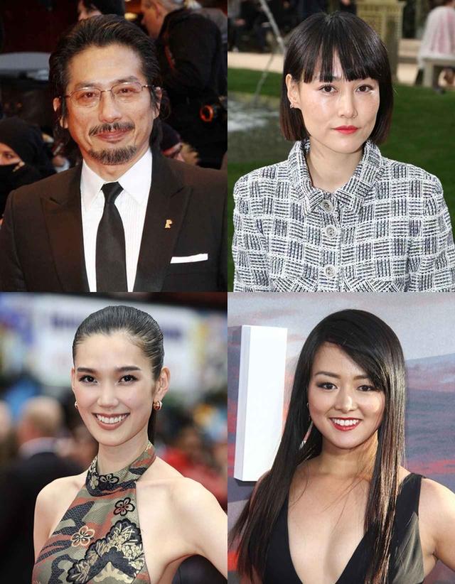 画像: (左上から時計回りで順に)真田広之、菊池凜子、祐真キキ、TAO。