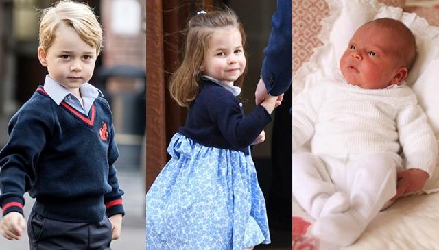 画像: エリザベス女王の長男チャールズ皇太子の長男ウィリアム王子と妻キャサリン妃の長男ジョージ王子(4)、長女シャーロット王女(3)、次男ルイ王子(0)。