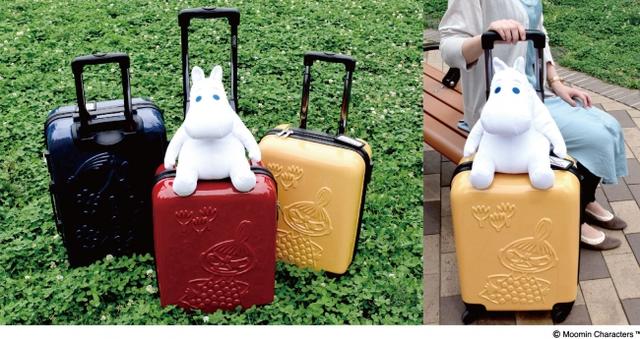 画像1: ネックピローになるムーミンのぬいぐるみ付きキャリーケース