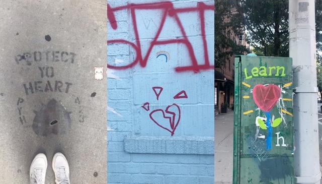 画像: アリアナが街の至る所で見つけた「ハート」モチーフのグラフィティ。中には、アリアナの傷ついた心を象徴するかのような「割れたハート」のモチーフも含まれていた。©Ariana Grande/ Instagram