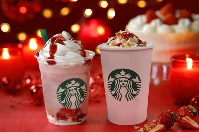 画像: 『クリスマス ストロベリー ケーキ ミルク/フラペチーノ®』