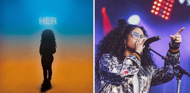 画像: 左・アルバム『H.E.R.』のカバー/右・パフォーマンスの様子