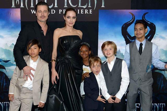 画像: 離婚申請する前の家族写真。左からパックス君、ブラッド、アンジェリーナ、ザハラちゃん、ノックス君、シャイロちゃん、マドックス君。 ※ノックス君と一緒に誕生した双子のヴィヴィアンちゃんだけこの写真にはいない。