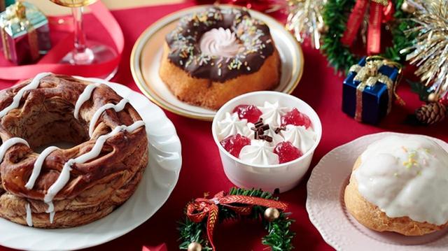 画像: 写真左から VLチョコリング/VLクグロフ(ミルクチョコ)/ブランデー香るショートケーキ/とちおとめ使用の苺のシュークリーム(各・税込108円) 12月5日(水)発売