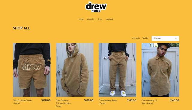 画像: ブランド名に入っている「ドリュー(Drew)」はジャスティンのミドルネーム。 thehouseofdrew.com