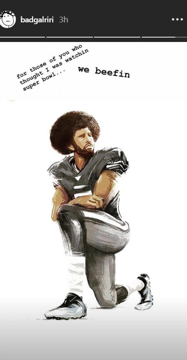 画像: リアーナが公開したキャパニック選手のイラスト。©Rihanna / Instagram