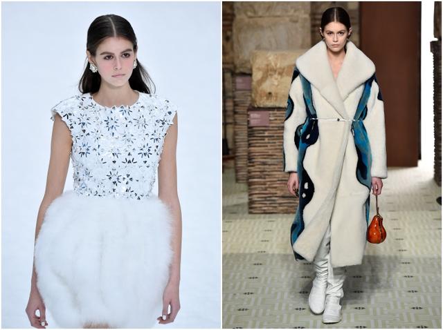 画像: 左:シャネル、右:ランバン(Lanvin)のランウェイにて。