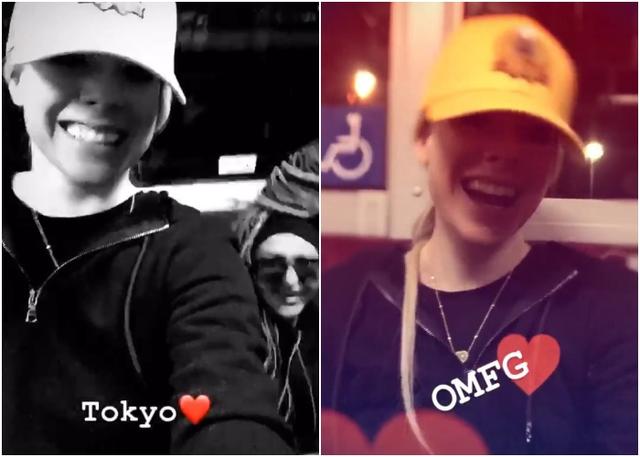 画像: 日本についた直後にインスタグラムに公開された動画でのアヴリルはテンションぶち上げ。