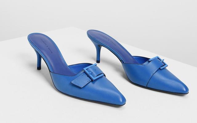 画像2: バックルディテール スリッポン / Buckle Detail Slip-on Heels (Blue)¥5,500(税抜)