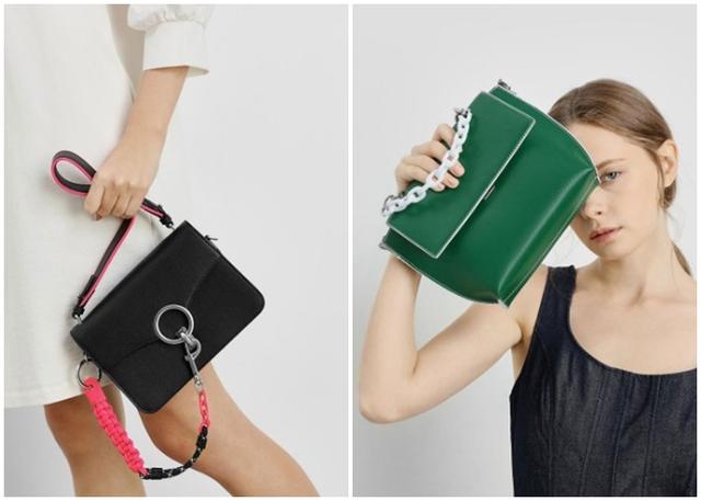 画像: チェーンリンク ショルダーバッグ /Chain Link Shoulder Bag (Black) ¥7,500(税抜) / シングルチェーン ハンドルバッグ /Single Chain Handle Bag (Green) ¥6,900(税抜)