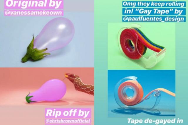画像: 上:キャサリン・ロージングの作品、下:「Wobble Up」に登場するアートワーク ©Diet Prada/ Instagram