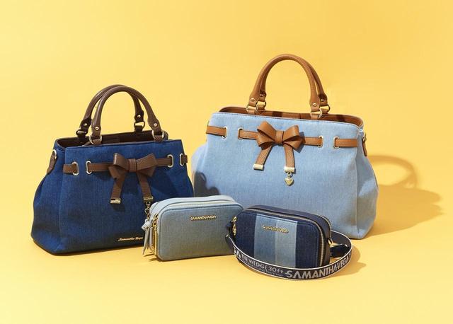 画像: (手前)ミニショルダーBag(¥12,800+税)リボントートBag(小サイズ¥14,800+税・大サイズ¥15,800+税)