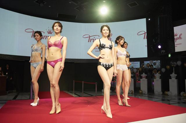 画像: 2019年トリンプ・イメージガールの土屋ひかるさんを始めとし、2016年トリンプ・イメージガールの川辺優紀子さん、2017年トリンプ・イメージガールの松山亜耶さん、静麻波さん、2018年トリンプ・イメージガールの越川友貴さんら5人が登場。