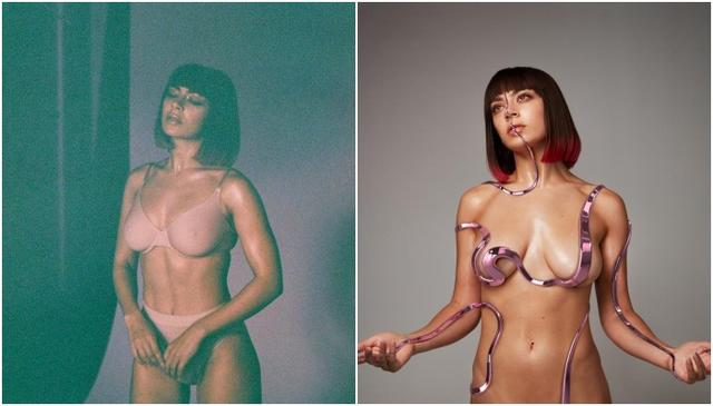 画像: 目を奪うアルバムジャケット(右)は左の写真のような方法で撮影された。©Charli XCX/Facebook