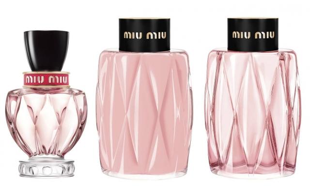 画像: 左から ミュウミュウ ツイスト オードパルファム 30mL 7,800 円(消費税別) * 店舗限定 50mL 10,400 円(消費税別) 100mL 15,000 円(消費税別) ミュウミュウ ツイスト ボディローション 200mL 6,500 円(消費税別) ミュウミュウ ツイスト シャワージェル 200mL 5,500 円(消費税別)