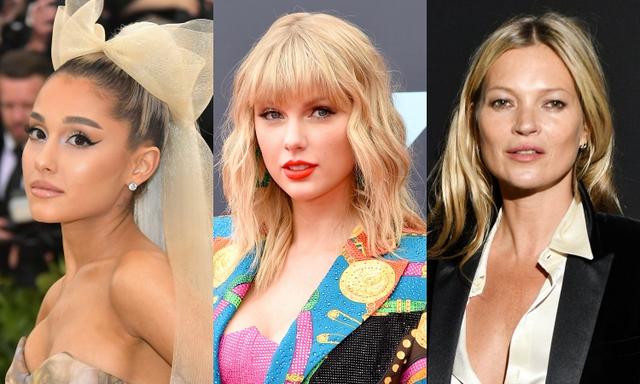 画像: 左から:アリアナ・グランデ、テイラー・スウィフト、ケイト・モス