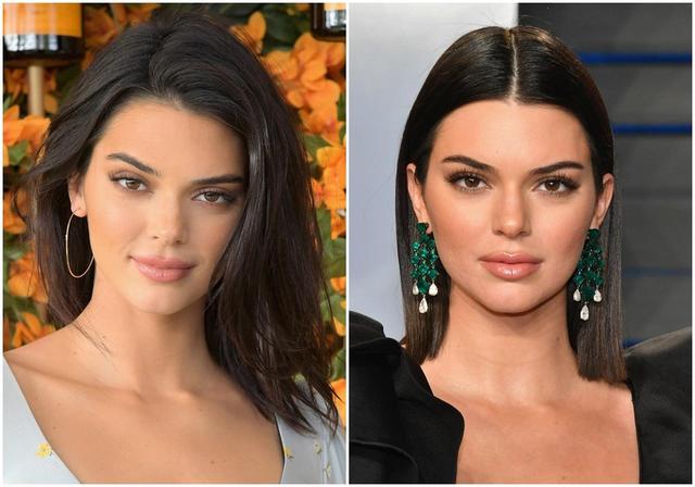 画像: トップモデルのケンダル・ジェンナーは、分け目を変えて違う印象のキレイめヘアを楽しんで。