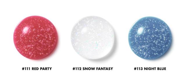画像: #111 RED PARTY(レッドパーティ) #112 SNOW FANTASY(スノーファンタジー) #113 NIGHT BLUE(ナイトブルー)
