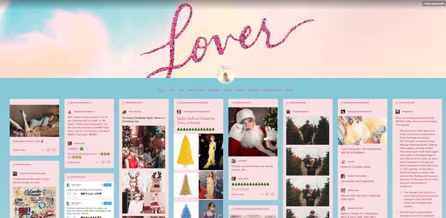 画像: テイラーのTumblrページのトップ画面。©Taylor Swift/ Tumblr