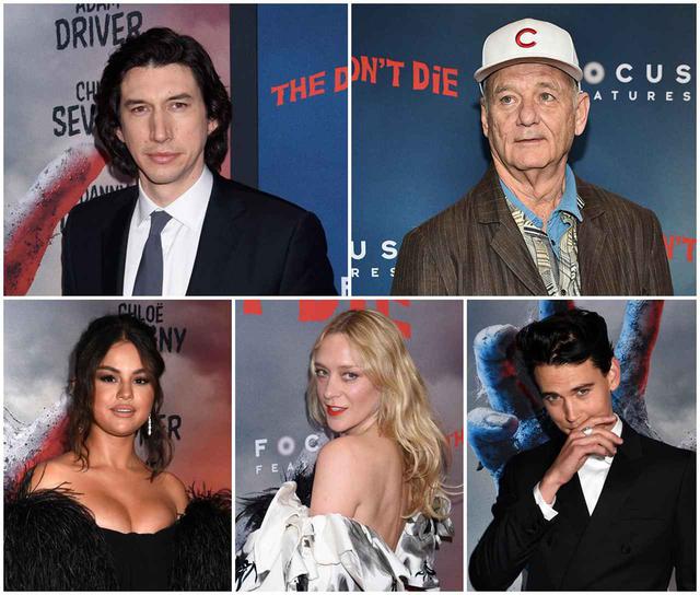 画像: 左上から時計回りに、アダム・ドライバー、ビル・マーレイ、オースティン・バトラー、クロエ・セヴィニー、セレーナ・ゴメス。