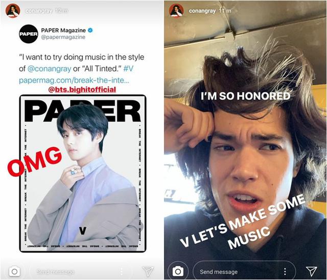 画像: BTSのVにインスピレーションのもとと言われたコナンは、「オーマイゴッド」「本当に光栄。V、一緒に音楽作ろうよ」とインスタグラム・ストーリーで大はしゃぎ。©Conan Gray
