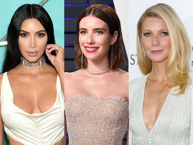 画像: 左からキム・カーダシアン、エマ・ロバーツ、グウィネス・パルトロウ