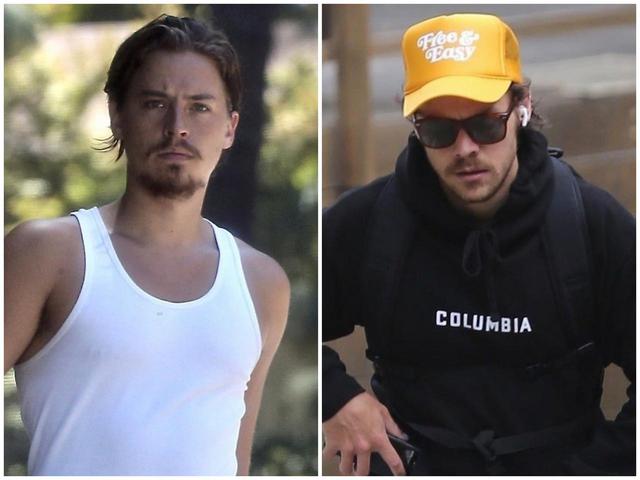 画像: 自粛生活中にヒゲを蓄えたコール・スプラウス(左)とハリー・スタイルズ(右)。