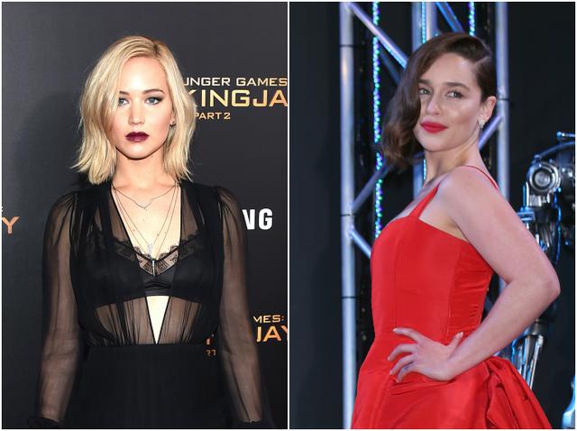 画像: ジェニファー・ローレンスとエミリア・クラーク。