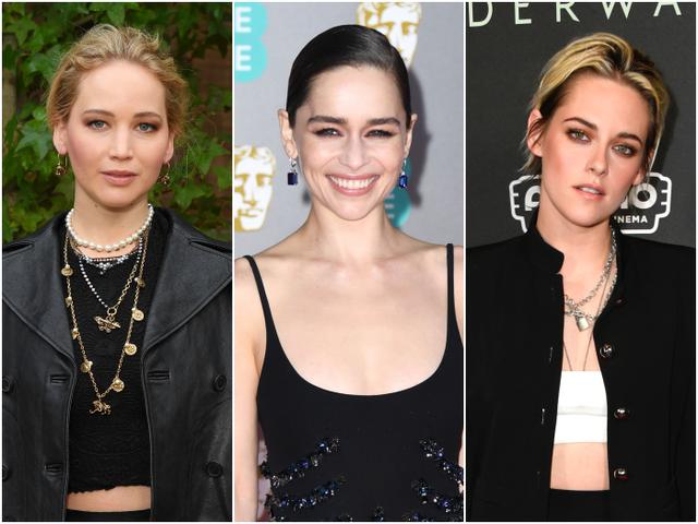 画像: 左から女優のジェニファー・ローレンス、エミリア・クラーク、クリステン・スチュアート