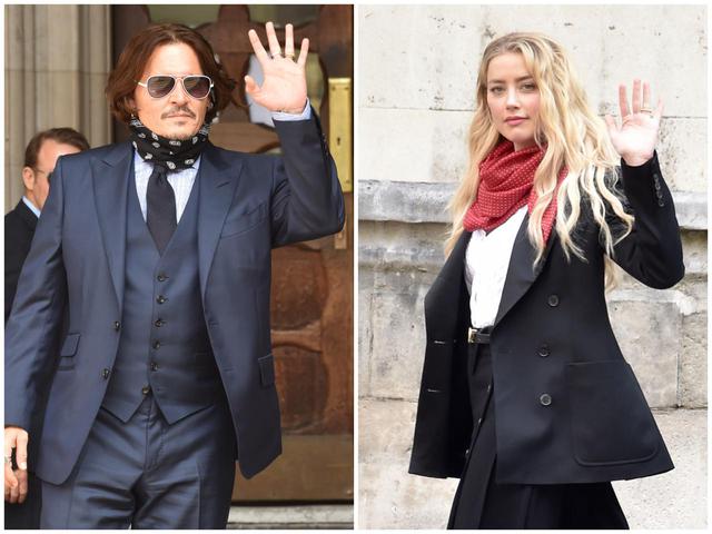 画像: 現地時間7月14日にイギリスの高等法院にやって来たジョニー・デップ(左)とアンバー・ハード(右)。