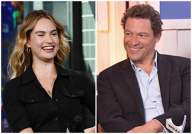 画像: 不倫疑惑が囁かれているリリー・ジェームズとドミニク・ウェスト。