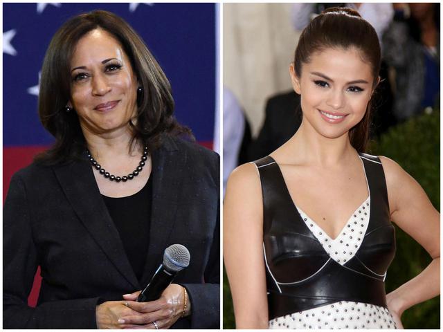 画像: カマラ・ハリス副大統領候補(左)とセレーナ・ゴメス(右)。