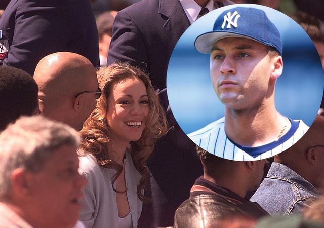 画像: 1998年、デレク・ジーターの試合を観戦するマライア。激しく燃え上がった2人の恋だけれど、長くは続かず2人は別々の道へ。