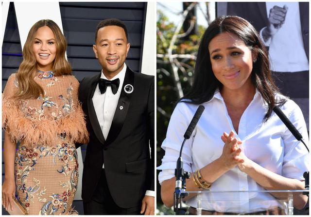 画像: クリッシー・テイゲン&ジョン・レジェンド夫妻(左)とメーガン妃(右)。