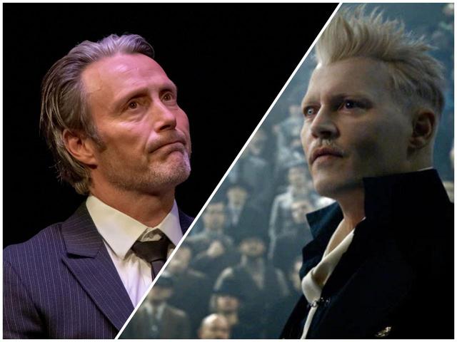 画像: マッツ・ミケルセン(左)とゲラート・グリンデルバルドに扮したジョニー・デップ(右)。 Photo:©︎HEYDAY FILMS/WARNER BROS. / Album/Newscom