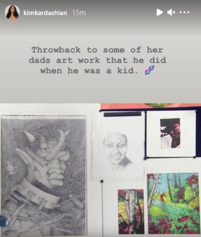 画像: カニエが幼い頃に描いたデッサンや水彩画。©Kim Kardashian/ Instagram