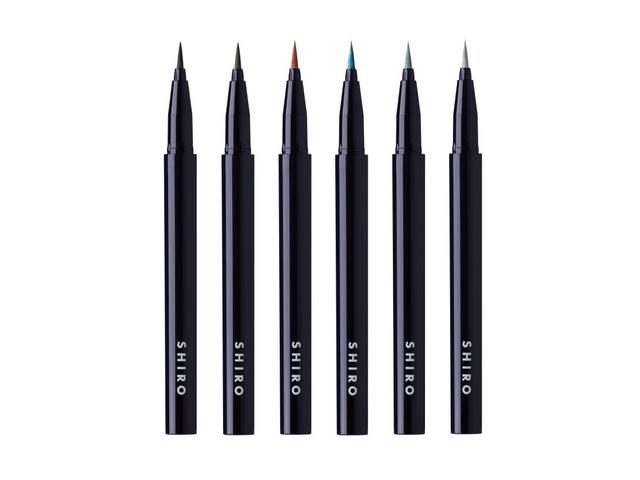 画像: SHIRO「カレンデュラアイライナーリキッド」全6色 各3,850円(税込)左から1D01 ブラック、1D02 ブラウン、1D03 リフレクションカッパー、1D04 リフレクションブルー、1D05 リフレクションミントグリーン、1D06 リフレクションシルバー