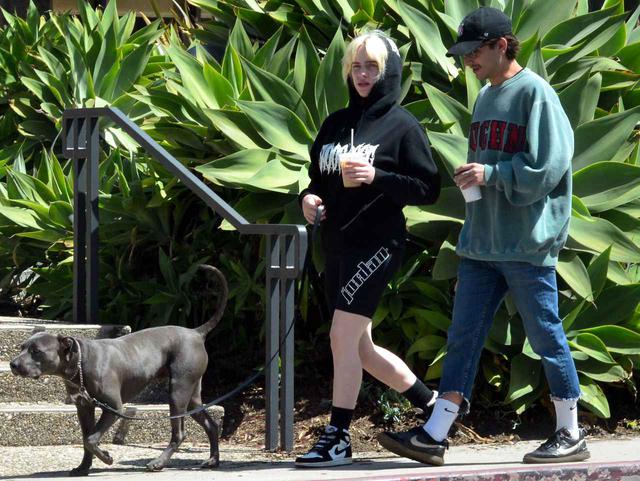 画像1: ビリー・アイリッシュが俳優と一緒に犬の散歩へ