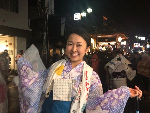 画像: 有松絞りの浴衣で行けました。