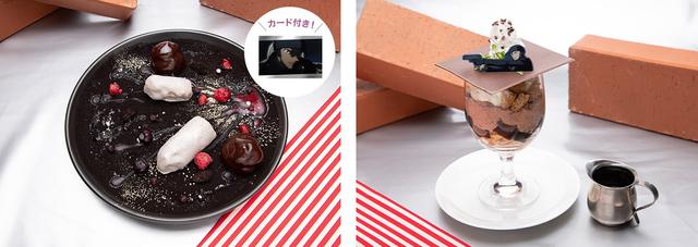 画像: 左:シルバーブレットの銃声エクレア、 右:赤井のアフォガードパフェ