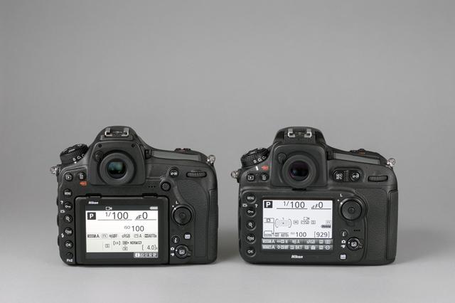 画像: 左がD850で右がD810。D850はボディ左下部に「Fn2(ファンクション2)」ボタンを設けている。
