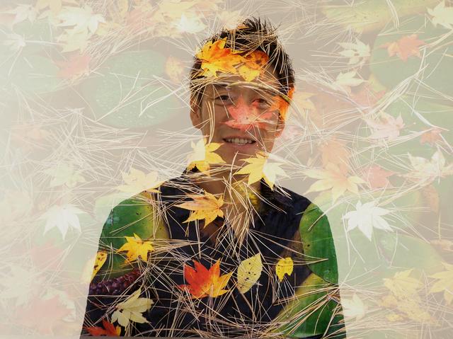 画像: どちらかというと、「心霊写真」みたい。まあ、作品の中に、当の作家を写り込んでいてもなんの問題もないハズだけど。