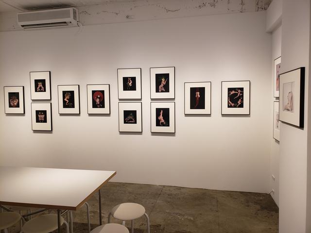 画像: 展示風景より。 自分の身体に生ける花は、花言葉やその由来なども調べながら、台湾の伝統的な花を選んでいるシュウさん。撮影に使った花は、部屋に飾ったり押し花にして、最後まで花と向き合われているそうです。
