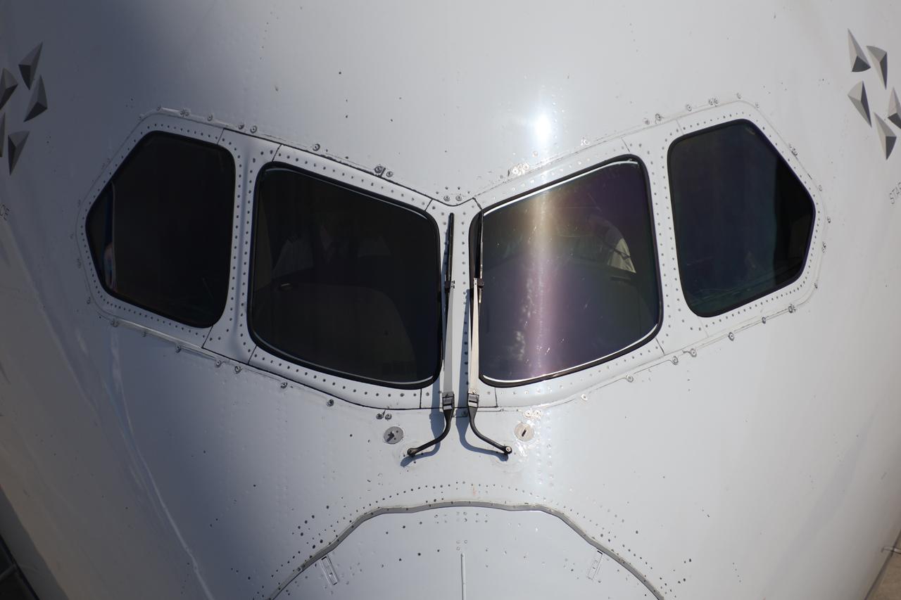 画像: 羽田空港の展望デッキから300mmで撮影。ここまでアップに。窓枠の小さなネジもやや光が散ってはいるが解像度は高く、ネジの頭の種類もしっかり判別できるほどだ。高倍率ズームの超望遠域でこれだけ写れば十分だろう。 ■絞りF6.3 1/1600秒 ISO100(300mm時)