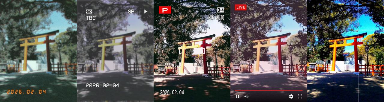 画像: こちらは左から1980/1990/2000/2010/2020。日付の入れ方など、すごくよく練られている。が、あくまで「チェキ」であることを忘れずに。