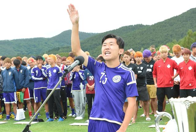 画像: 明治体同連B・加藤選手の力強い選手宣誓に会場が沸いた