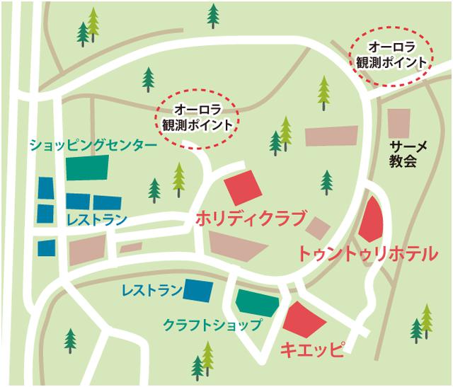 画像: フィンランド/サーリセルカの町のMAP