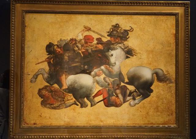 画像: 作者不詳(レオナルド・ダ・ヴィンチに基づく) 「タヴォラ・ドーリア」(《アンギアーリの戦い》の軍旗争奪場面)/ウフィッツィ美術館