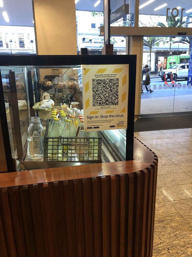 画像: レストランのQRコード(7月3日 現地スタッフ撮影)