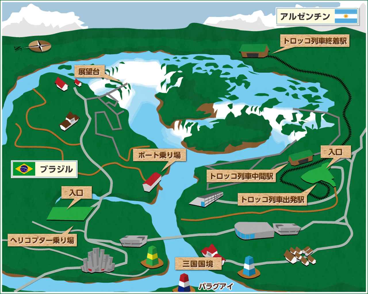 画像: イグアスの滝全体マップ（イメージ）
